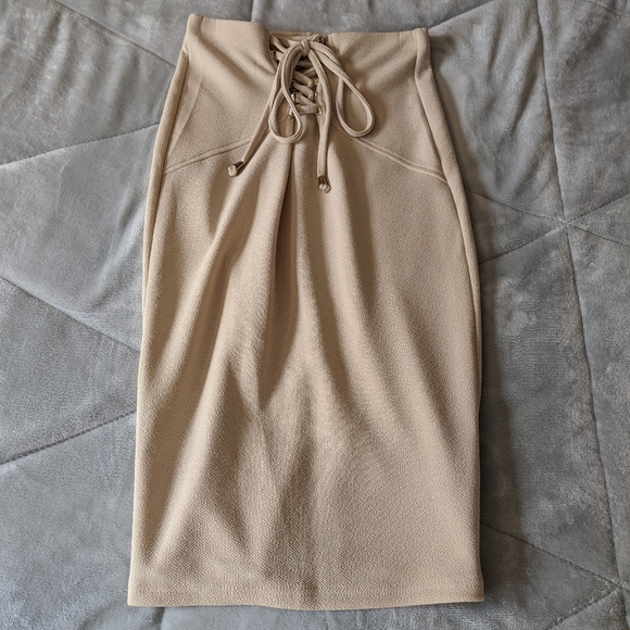 Cream Midi Skirt - Picture 1 of 8